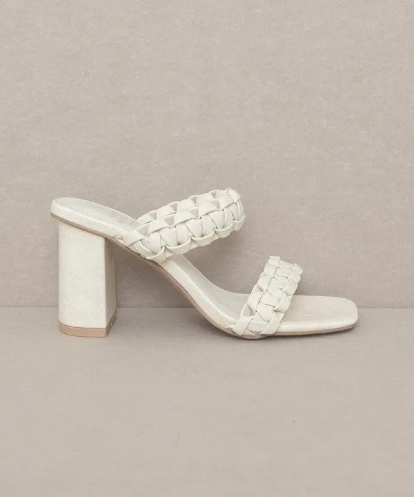 White Oasis Society Heidi - Braided Band Sandal Heel