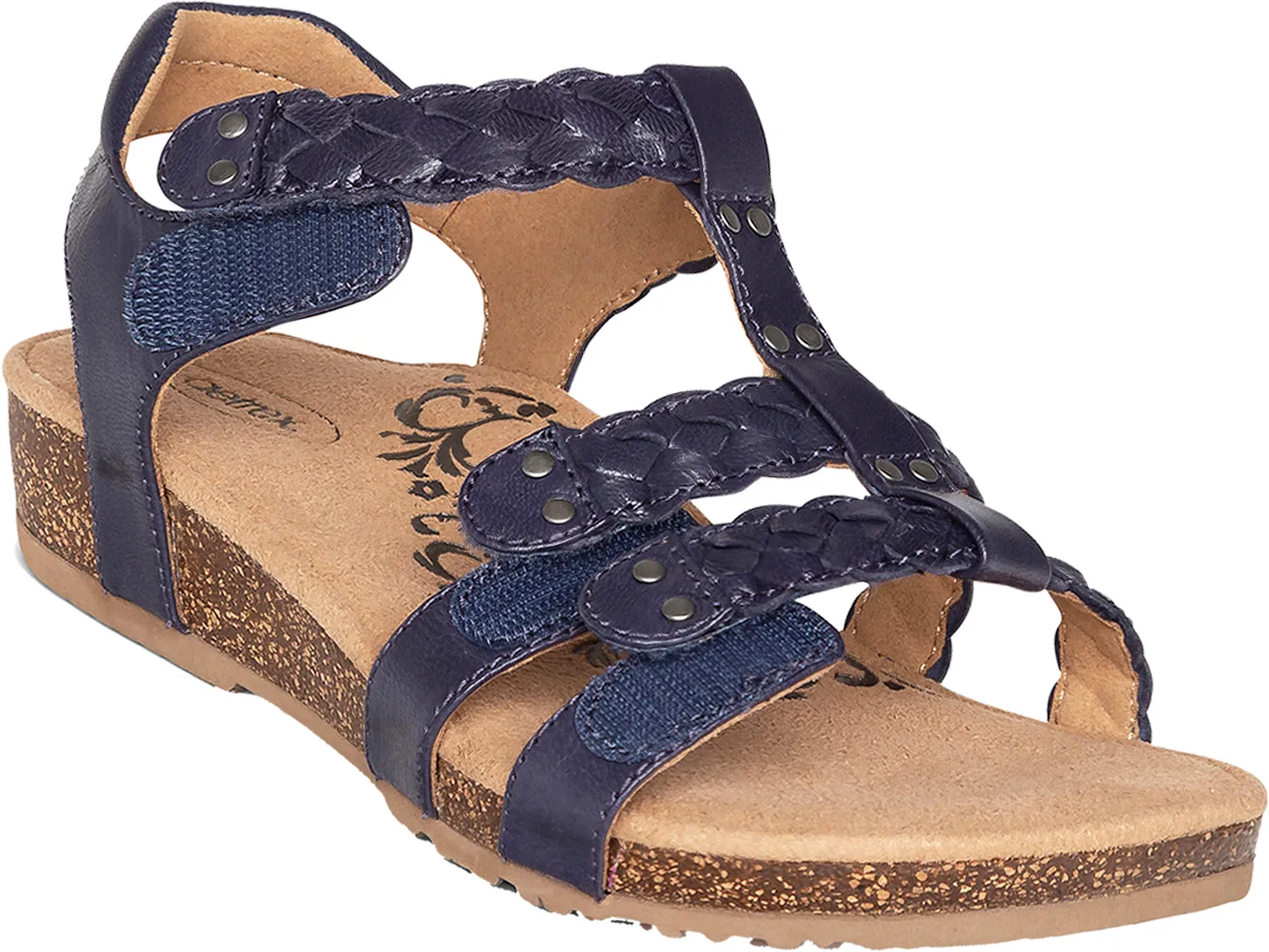 Women's Aetrex Reese Navy Leather