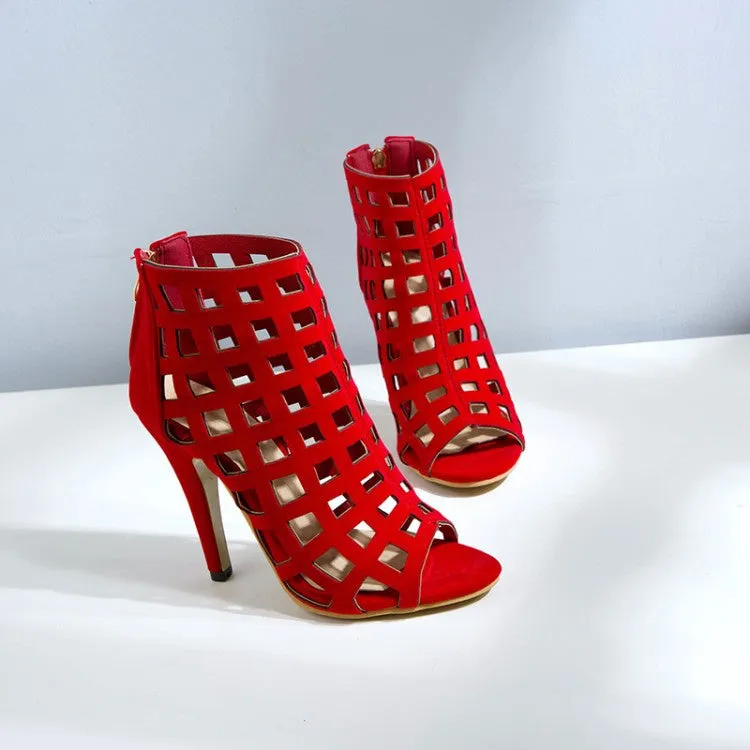 Women's Zipper High Heel Gladiator Sandals